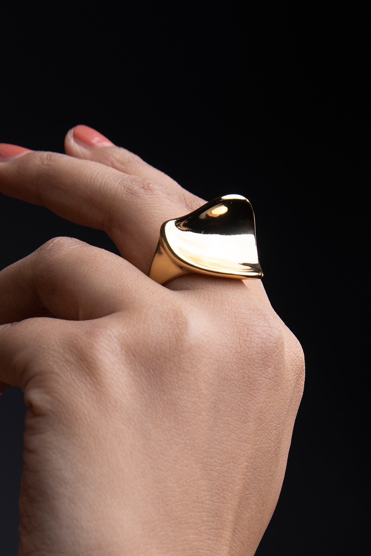 Buy Gold Metal Curve Statement Rings by Beauty Spot Jewellery for Women online at ScrollnShops